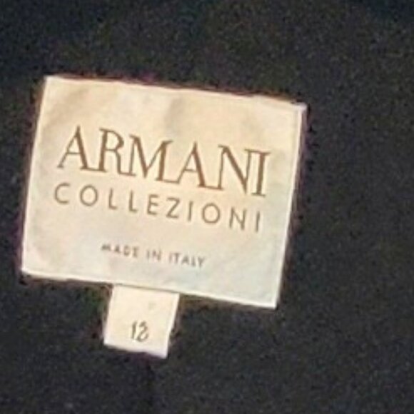 Armani Collezioni Black Wool Blazer Size 12 - Picture 5 of 9
